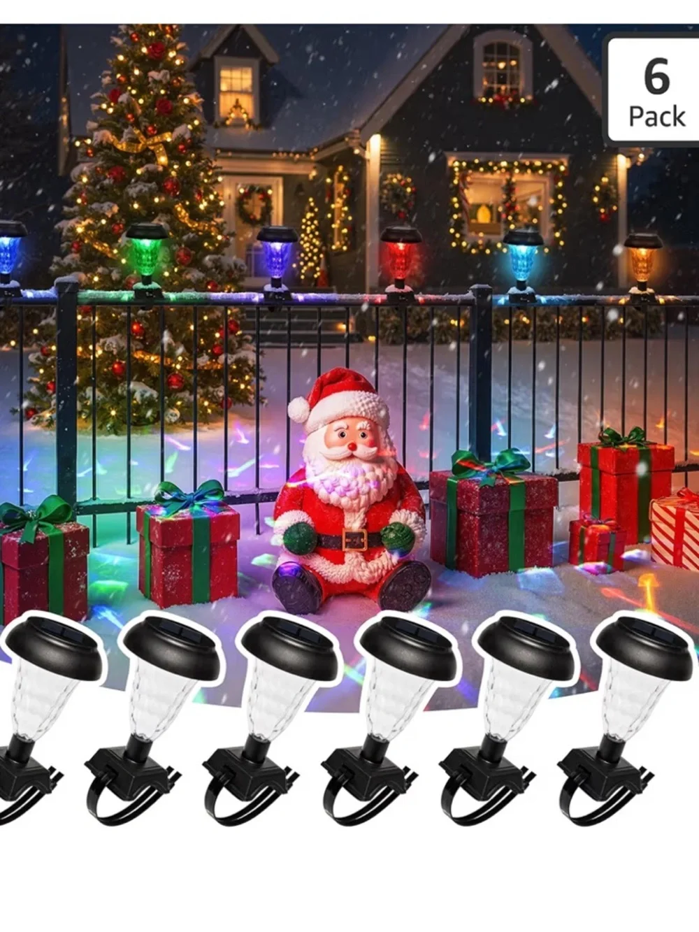 Fence Lights Outdoor Decor, Waterproof Patio Lights with RGB Color Changing